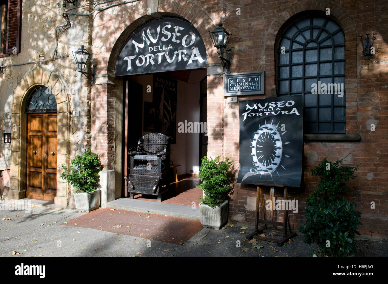 Museo della Tortura tortura museum, Volterra, Toscana, Italia, Europa Foto Stock