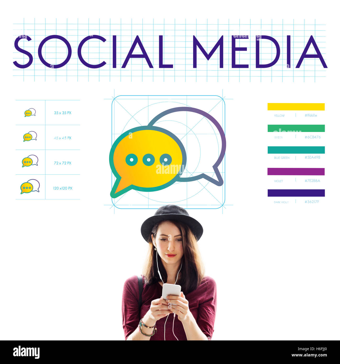 Social Media discorso bolla concetto di comunicazione Foto Stock