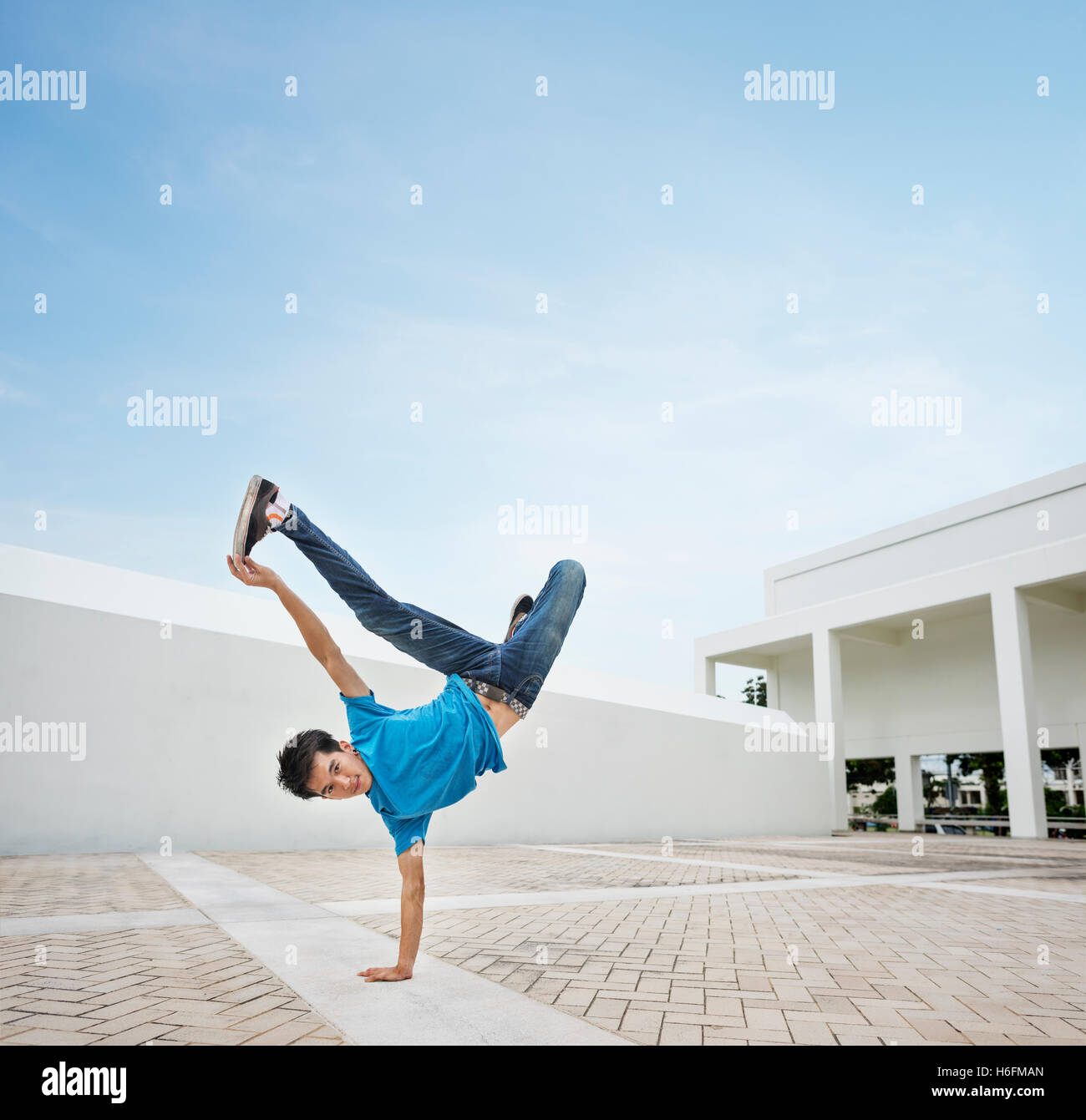 Breakdance adolescente movimento stile Hiphop Concept Foto Stock