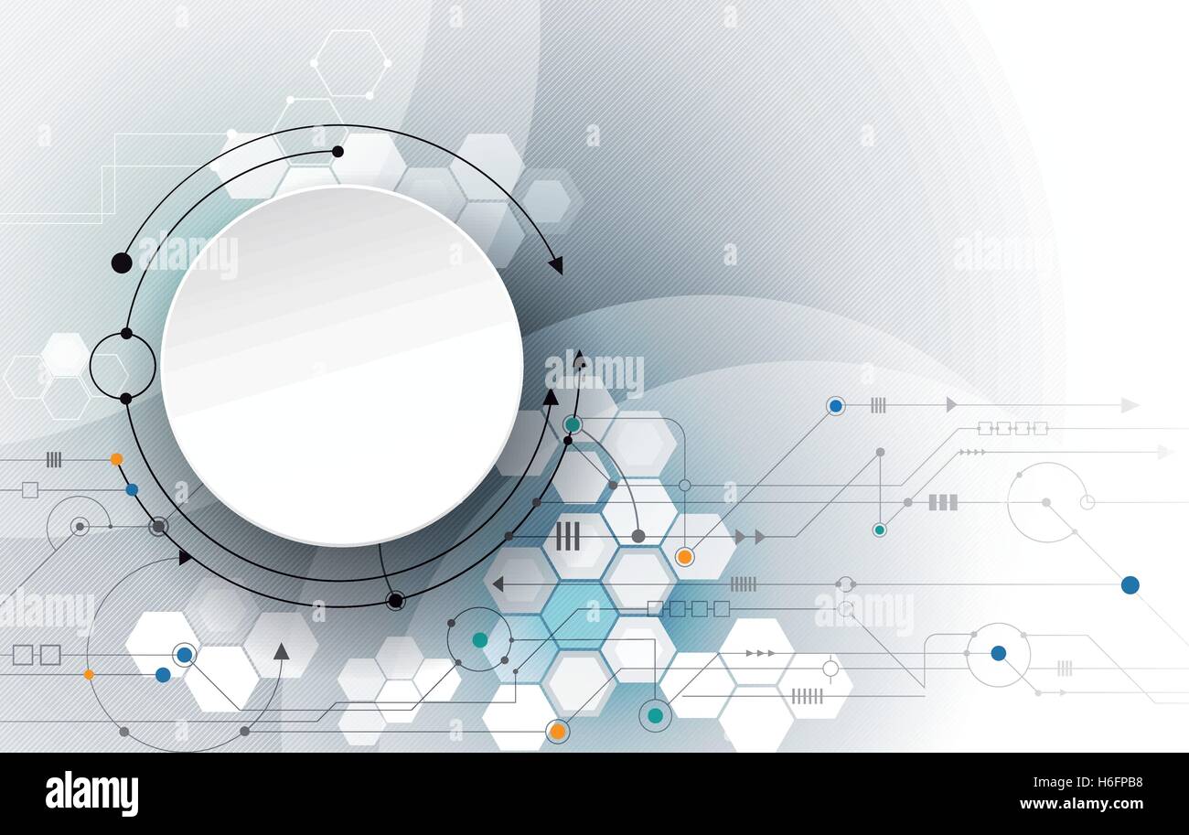 Vector Abstract scheda a circuito stampato futuristico, Illustrazione alta tecnologia computer blu scuro sfondo colore. Illustrazione Vettoriale