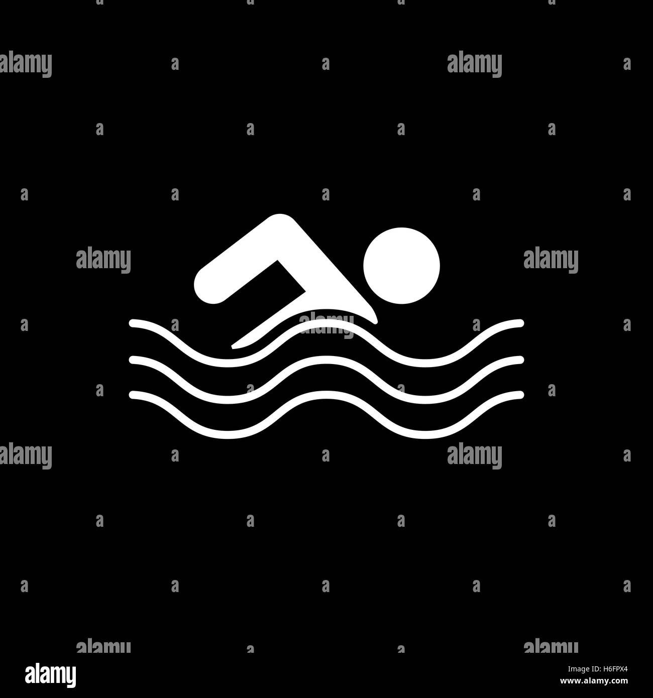Icona di nuoto. Nuotatore simbolo. Appartamento illustrazione vettoriale Illustrazione Vettoriale