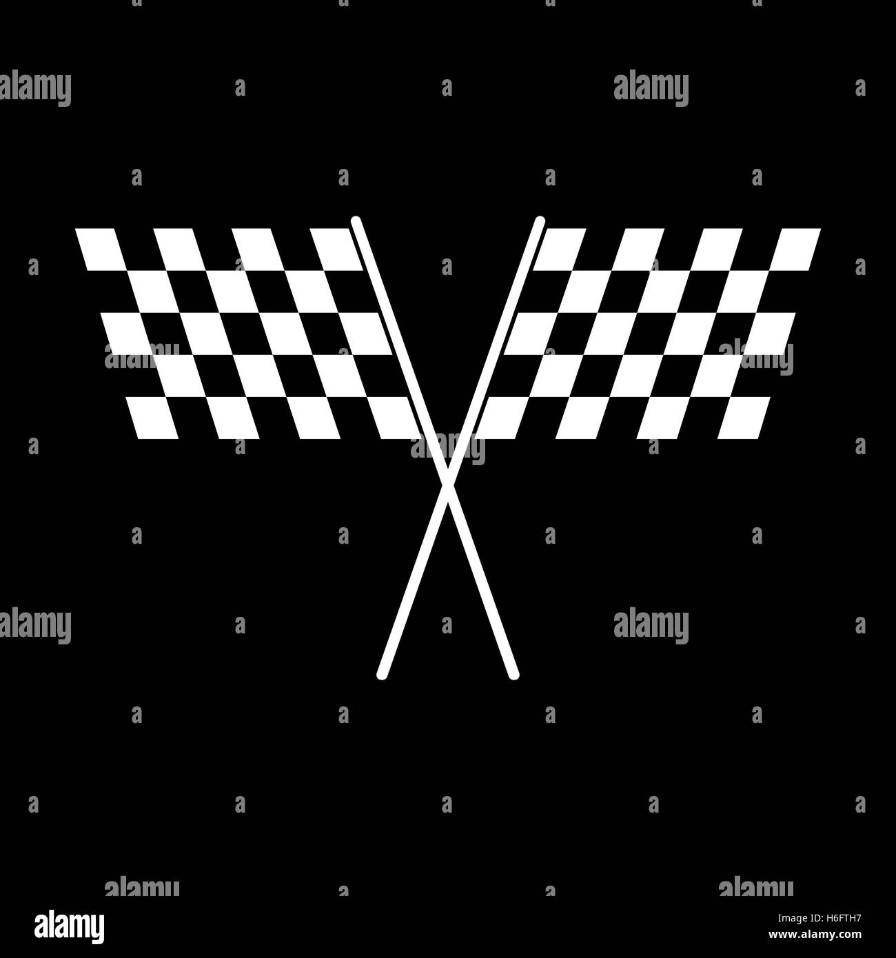 La bandiera a scacchi e la relativa icona. Terminare e avviare, vincitore simbolo. Appartamento illustrazione vettoriale Illustrazione Vettoriale