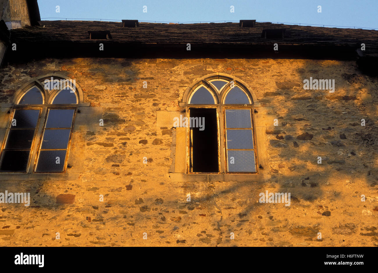 Germania, Bassa Sassonia, windows del monastero Moellenbeck vicino a Rinteln. Foto Stock