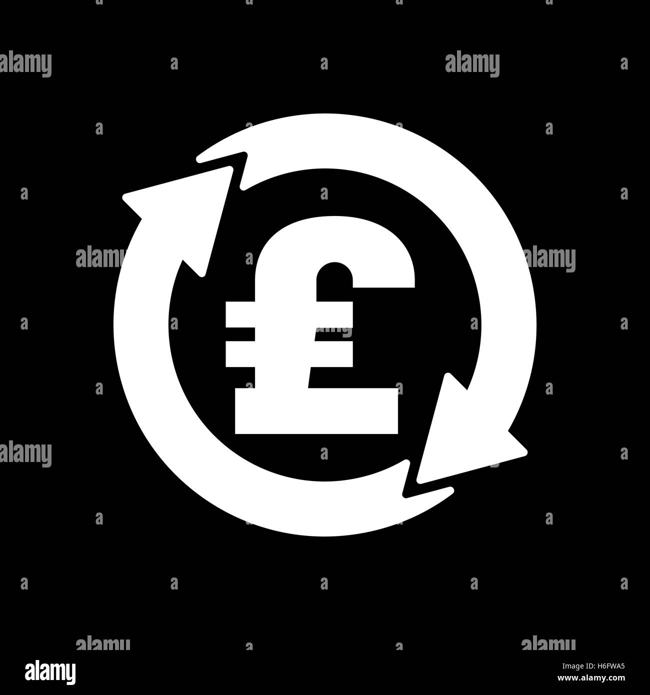 Il cambio valuta sterlina icona. Contanti e denaro, ricchezza, simbolo di pagamento. Appartamento illustrazione vettoriale Illustrazione Vettoriale