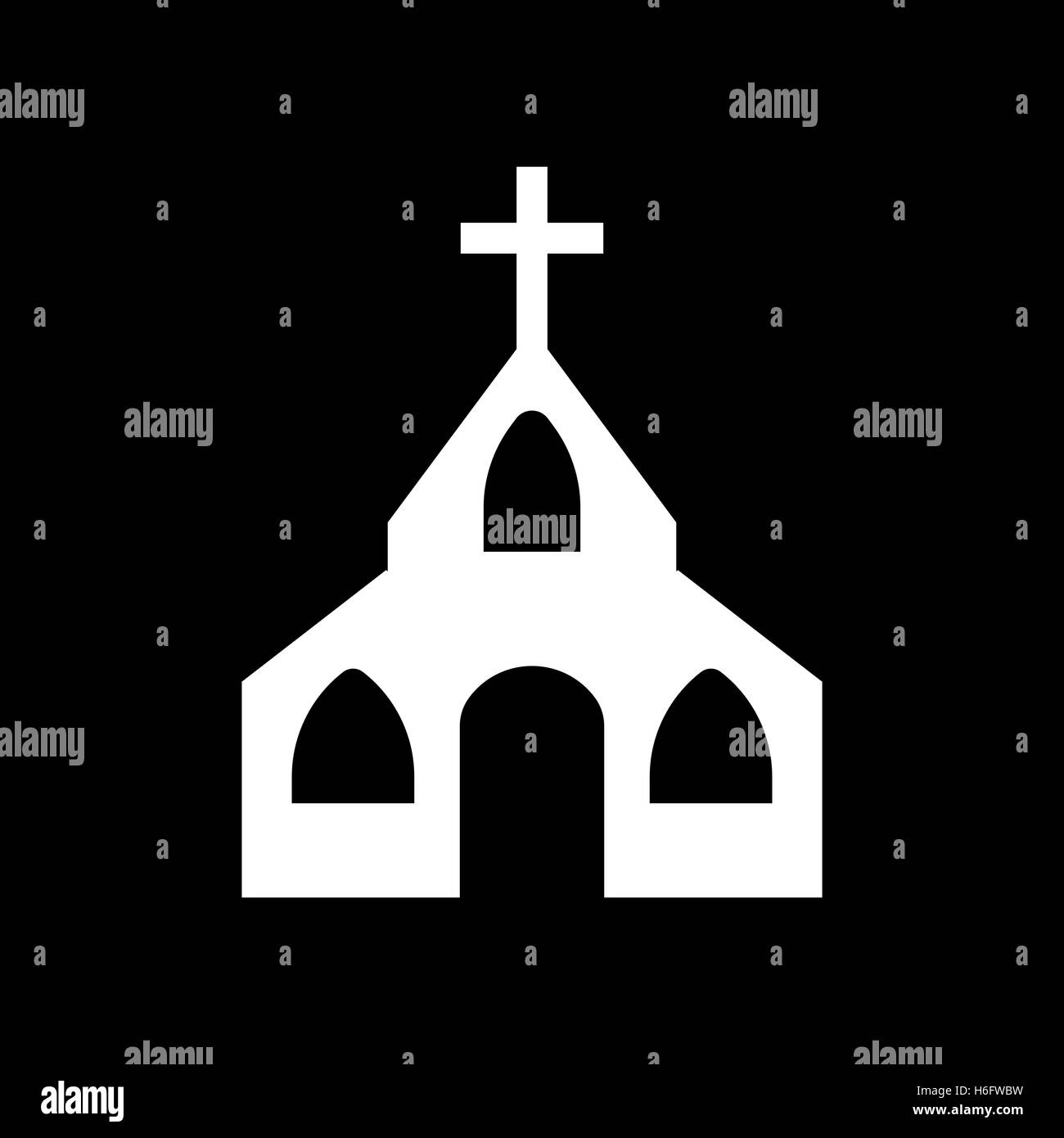 La chiesa e la relativa icona. Cristiano e Dio, cattolica, simbolo di fede. Appartamento illustrazione vettoriale Illustrazione Vettoriale