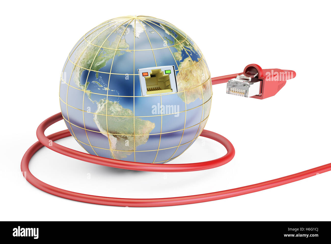 Global Networking concetto di connessione. Il rendering 3D Foto Stock