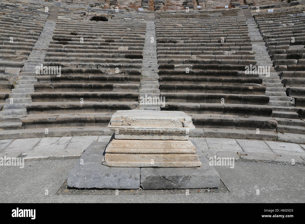 Teatro di Alicarnasso nella città di Bodrum, Turchia Foto Stock