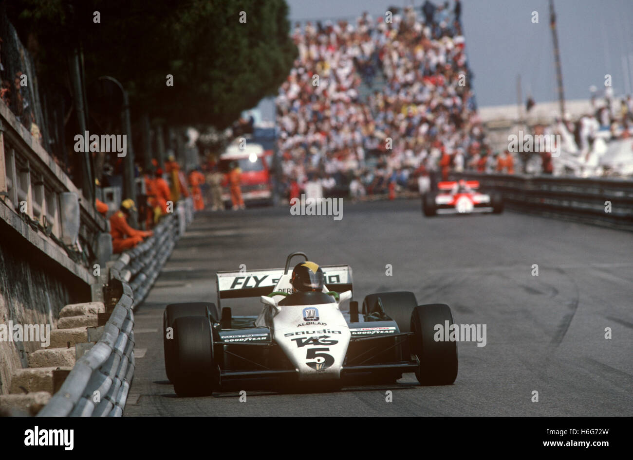 GP di Monaco e Monte Carlo, 23 maggio 1981. Derek Daly - Williams-Cosworth - in pensione Foto Stock