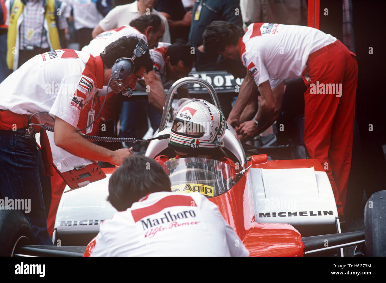 De Cesaris Alfa Romeo 1981 Monaco e Monte Carlo Foto Stock