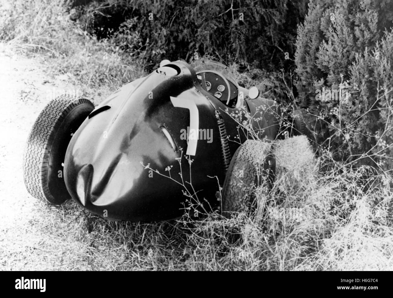 GP del Portogallo si è schiantato BRM TIPO 25 1959 Foto Stock
