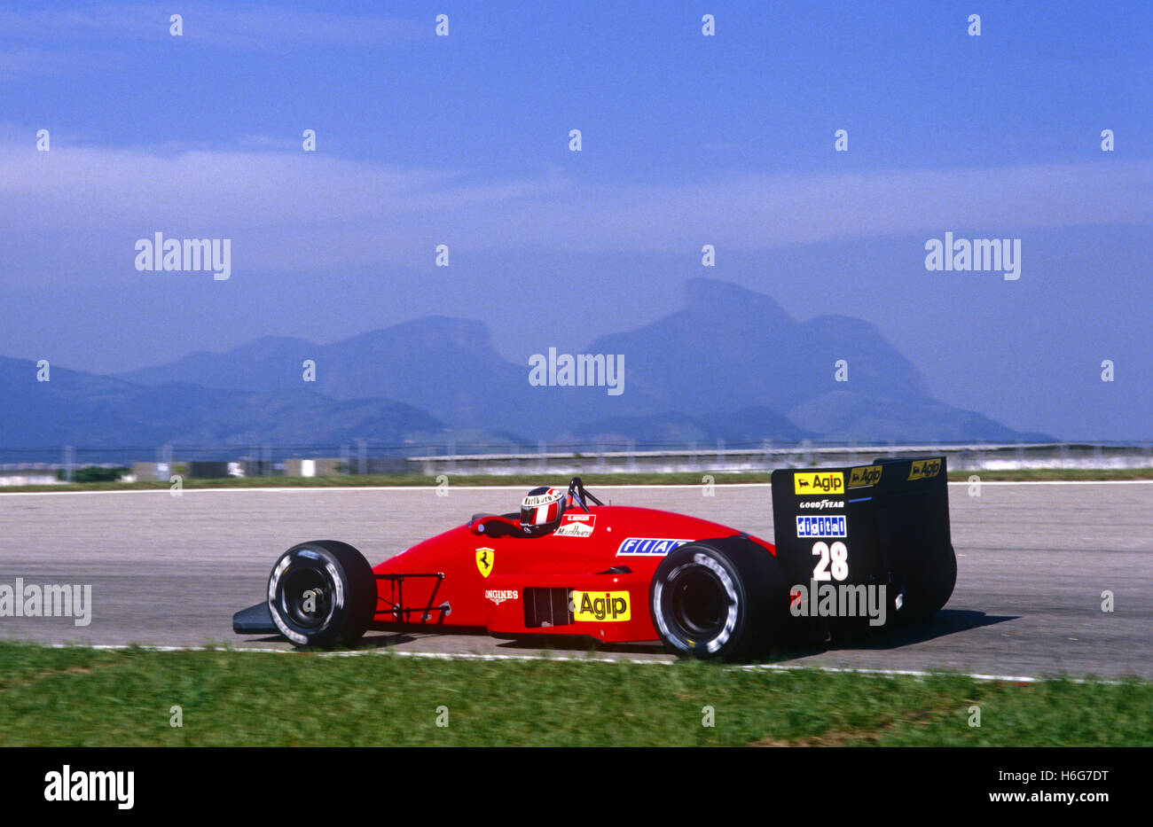 Gerhard Berger nella sua Ferrari Brasile Rio Foto Stock