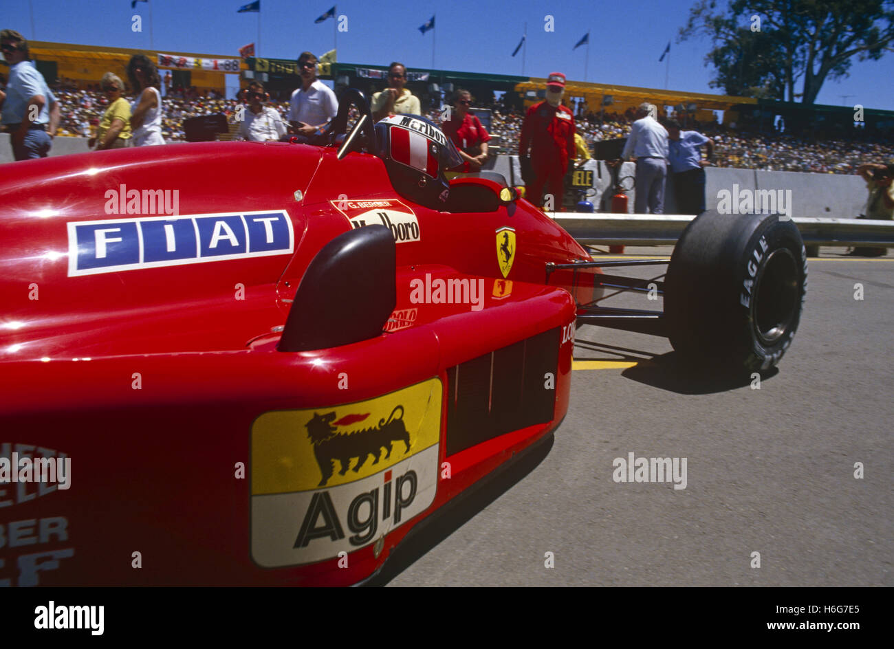 Gerhard Berger Ferrari F1 GP del Brasile - a Sao Paulo c.1989-90 Foto Stock