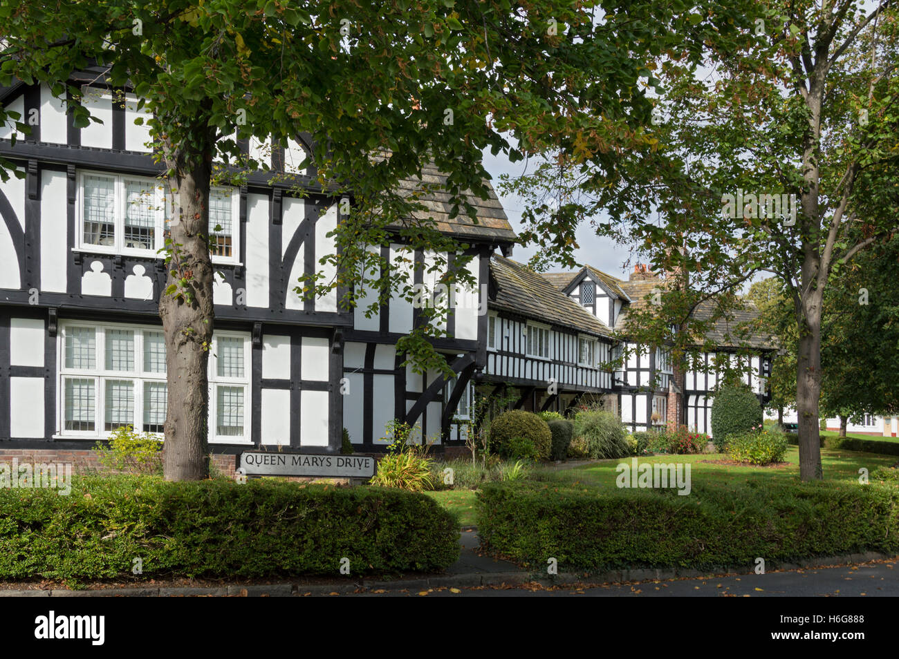 Lavoratori case, Port Sunlight, London, Wirral, Merseyside, Regno Unito Foto Stock