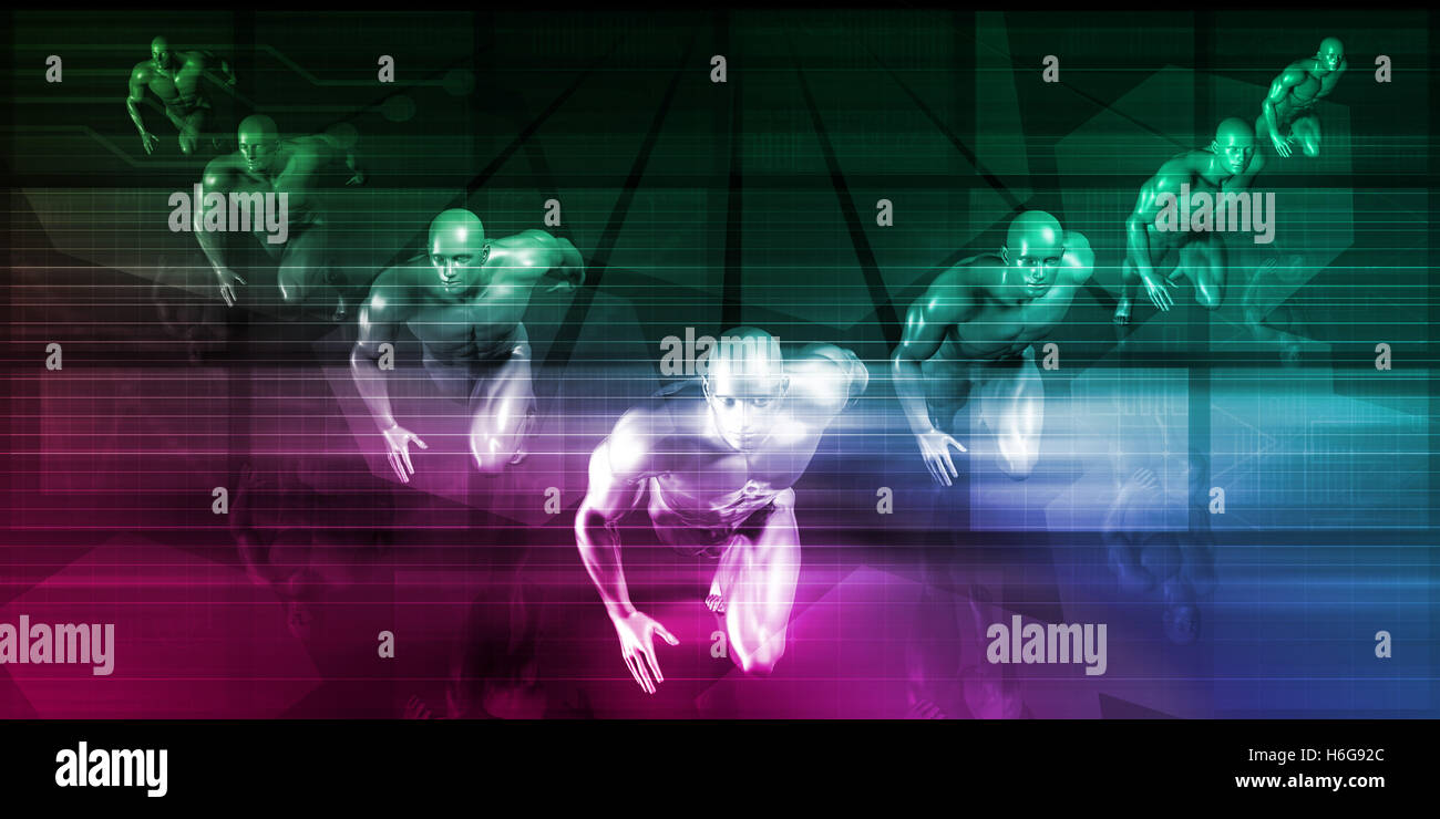 Rete di sistema con tempo di risposta ultrarapido Concept Foto Stock