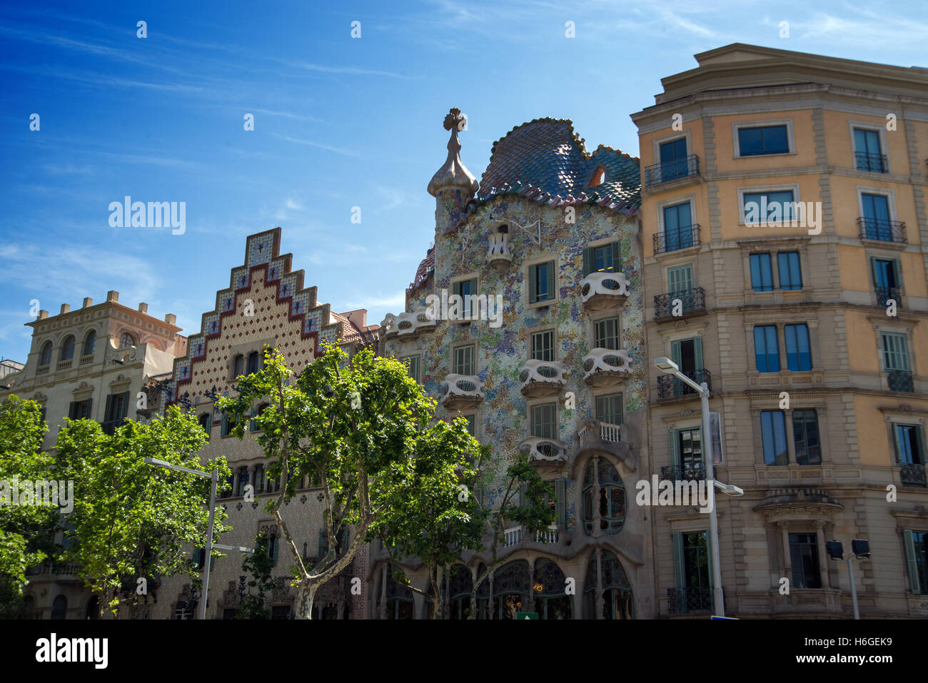 Casa Batlló edificio Modernista a Barcellona, Spagna. Foto Stock