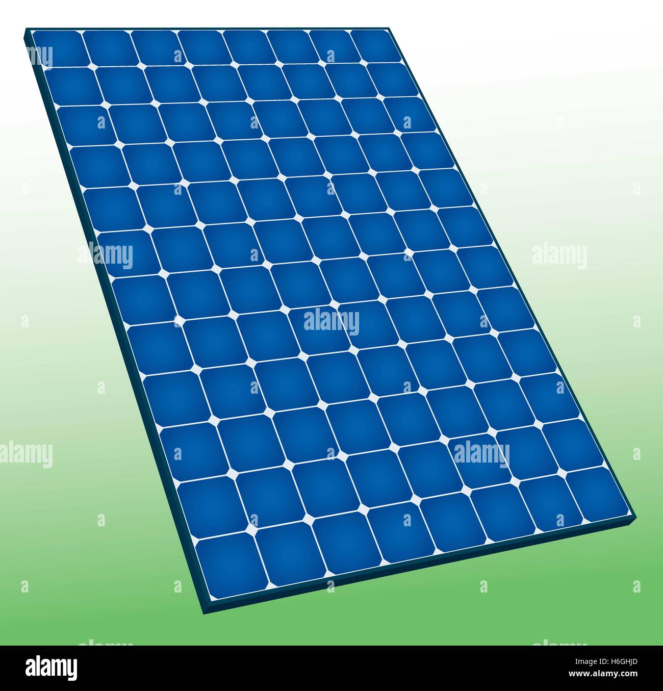Elevata efficienza pannello solare di 96 celle monocristallino. Illustrazione Vettoriale. Illustrazione Vettoriale