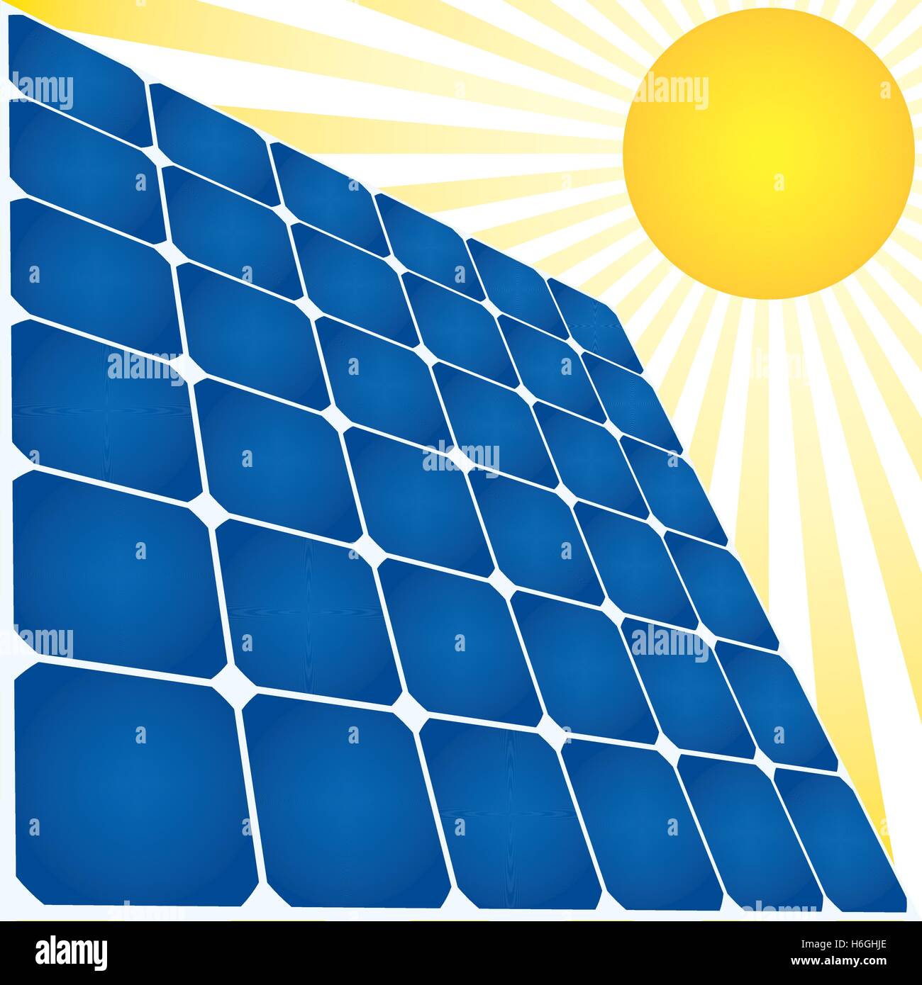 Energia solare icona. Pannello solare e Sun. Illustrazione Vettoriale