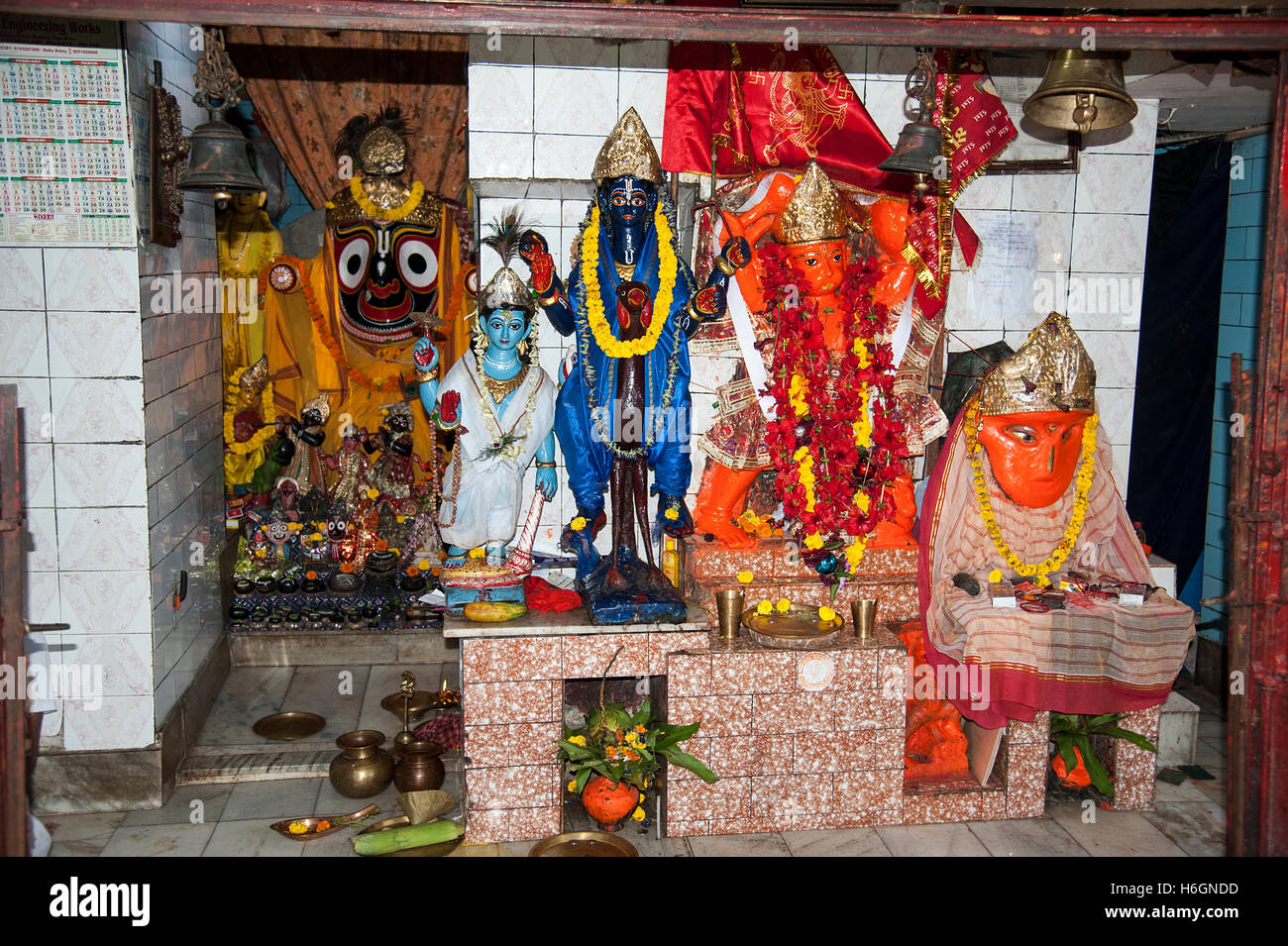 Dio hanuman e dio Vishnu tempio vicino a kalighat Kolkata West Bengal India. Foto Stock