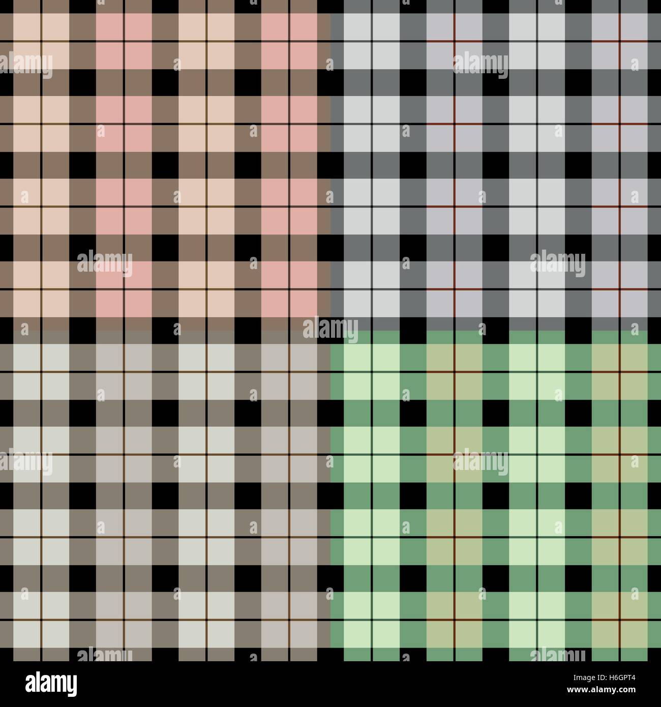 Abstract isolato colorato sfondo a scacchi. Tanga tessuto camicia pattern. Pink,verde e viola i quadrati di colore sfondo. Senza cuciture decorative plaid texture. Illustrazione Vettoriale. Illustrazione Vettoriale