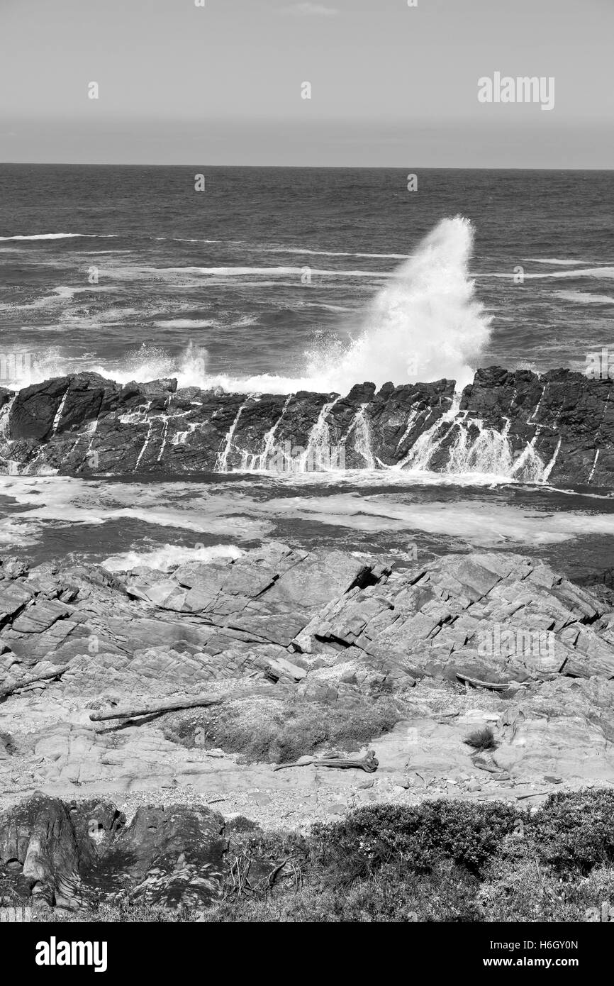 La sfocatura in Sud Africa sky oceano riserva tsitsikamma natura e rocce Foto Stock