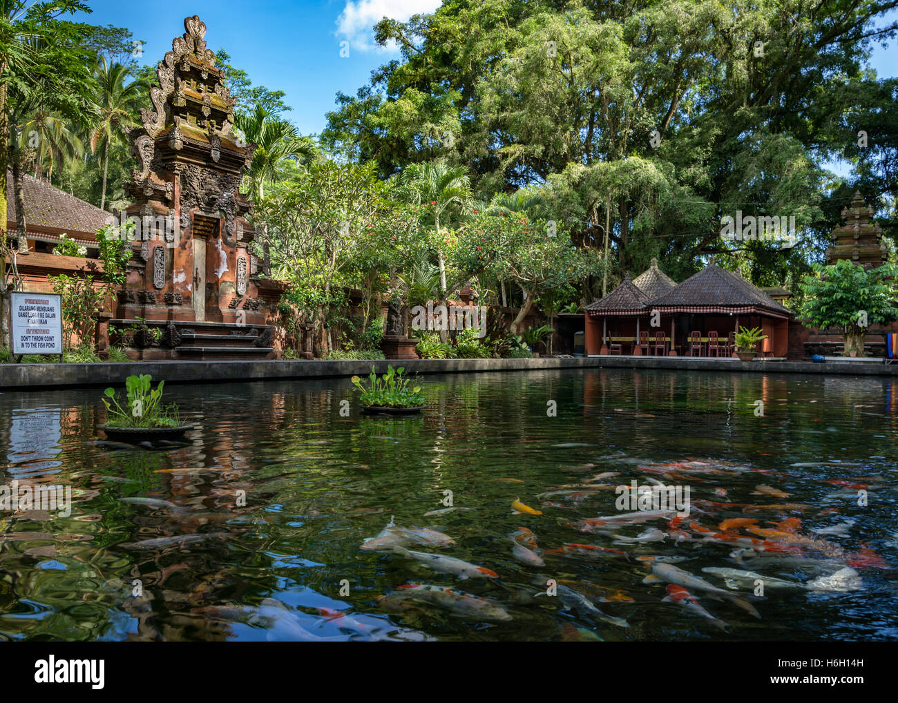 Pura Tirta Empul ("santo tempio di Primavera") è un Balinese indù tempio dell'acqua compreso il suo santo acqua sorgiva, a Bali (Indonesia) Foto Stock