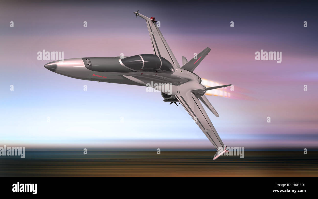 Jet militare da combattimento aereo sul mare Foto Stock