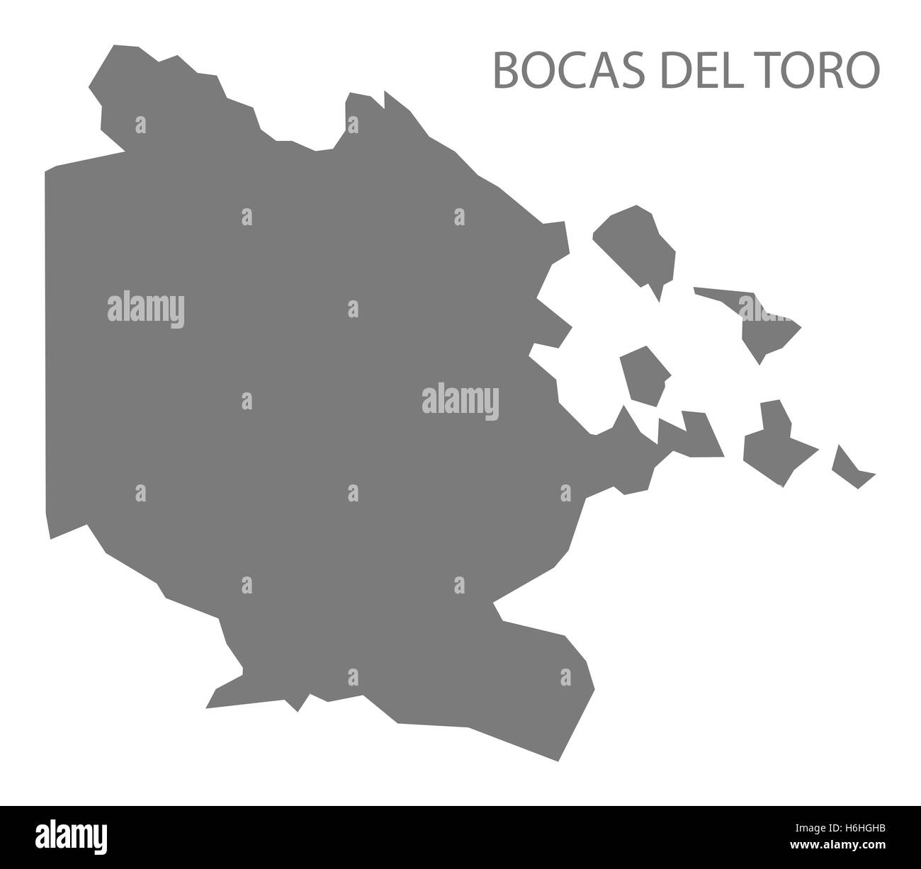 Bocas del Toro Panama Mappa grigio Foto Stock