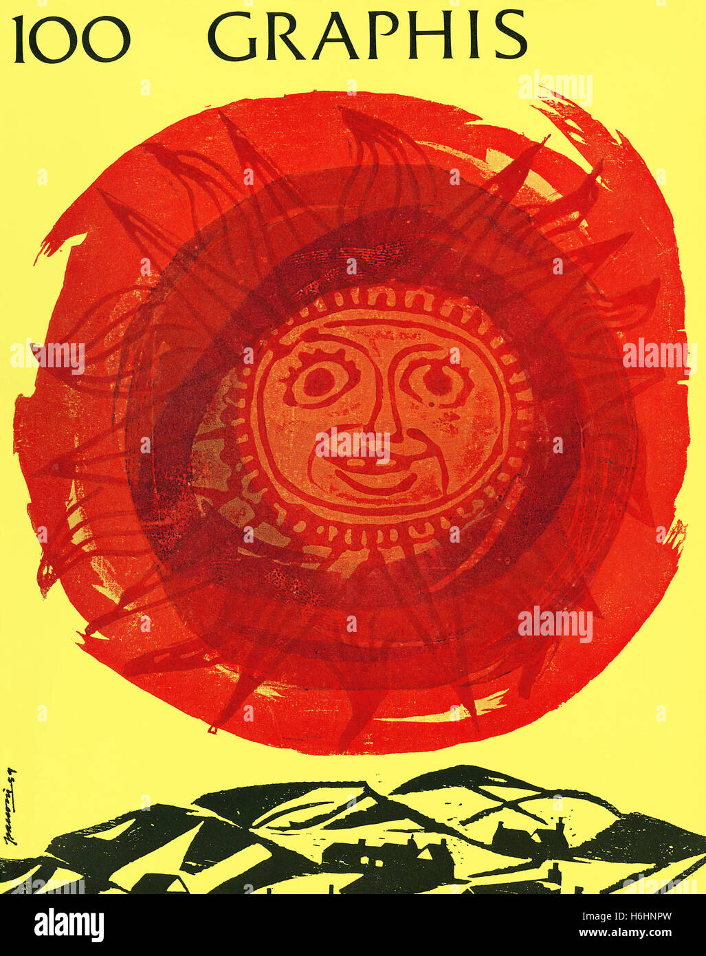 La copertina della rivista Graphis, numero 100. Il numero di marzo/aprile 1962 edition. Coperchio da Antonio Frasconi. Foto Stock