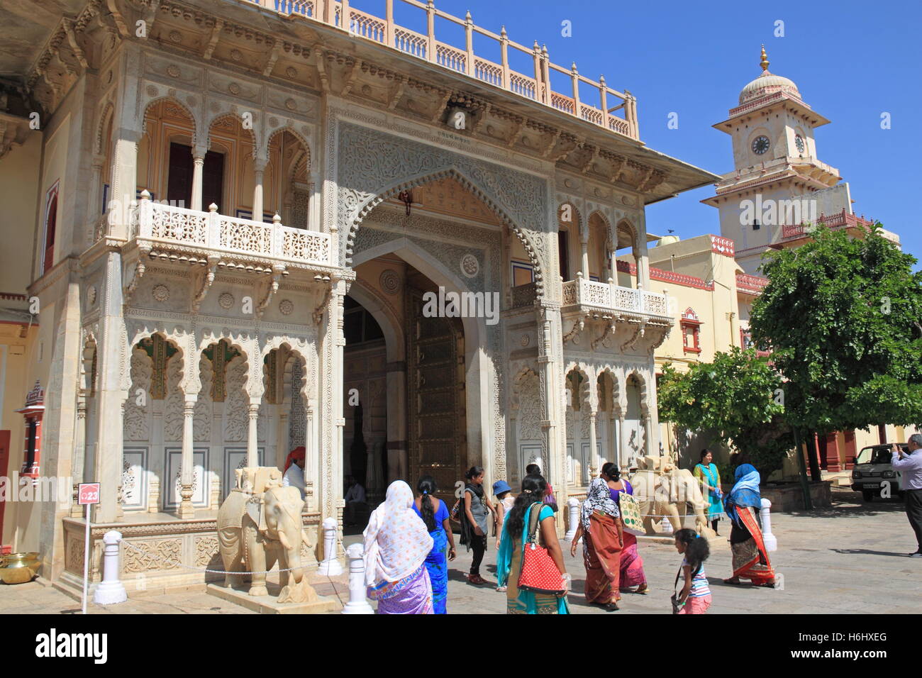 Rajendra Pol, City Palace Jaipur, Rajasthan, India, subcontinente indiano, Asia del Sud Foto Stock