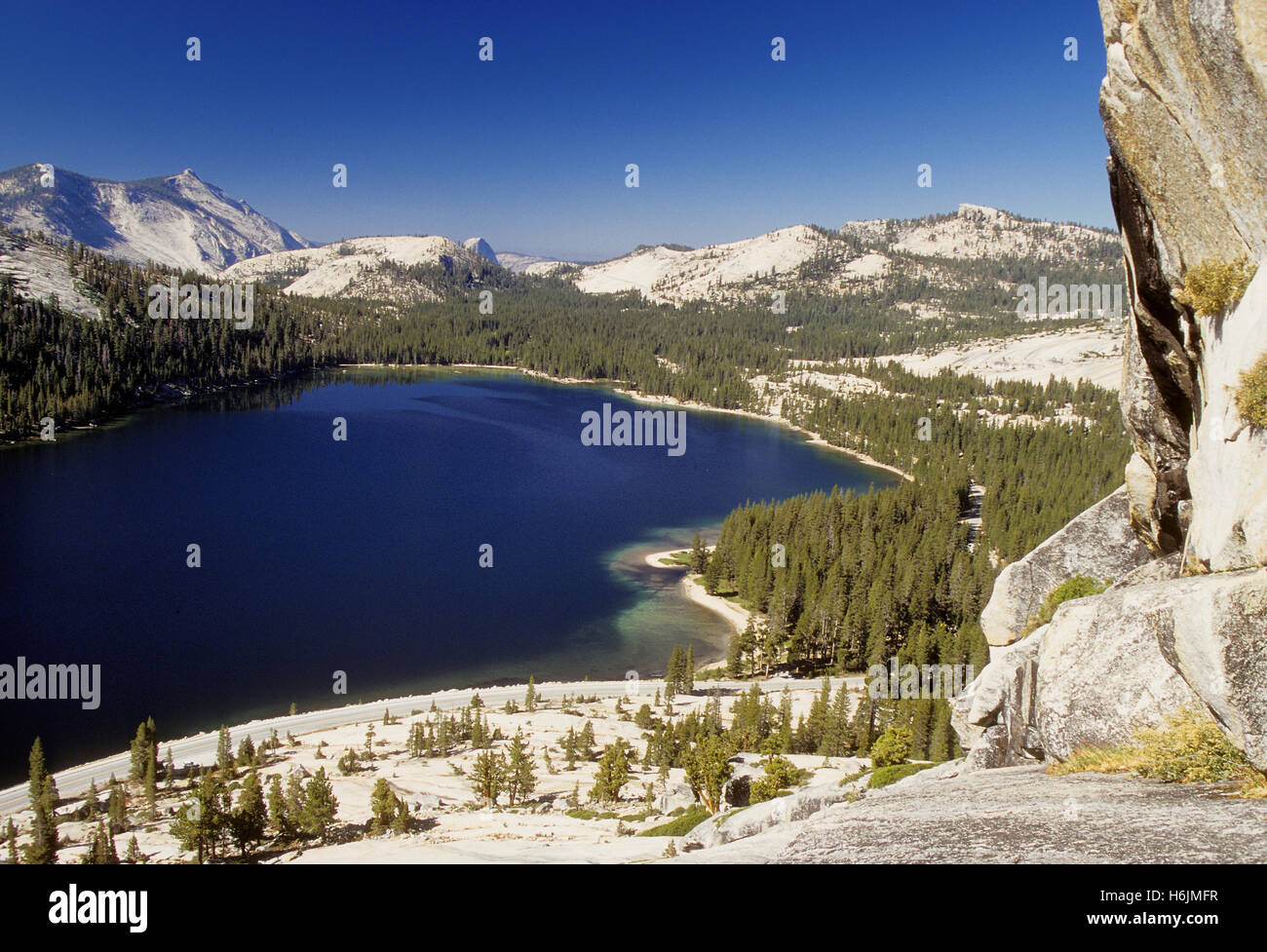 In alto il parco nazionale di Yosemite Foto Stock