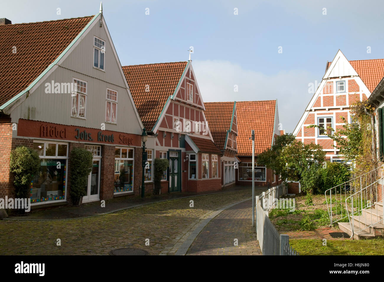 Città storica, North Sea resort Otterndorf, Bassa Sassonia Foto Stock