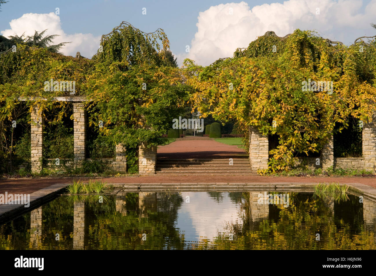 Nordpark, Duesseldorf, città capitale del Land Renania settentrionale-Vestfalia Foto Stock