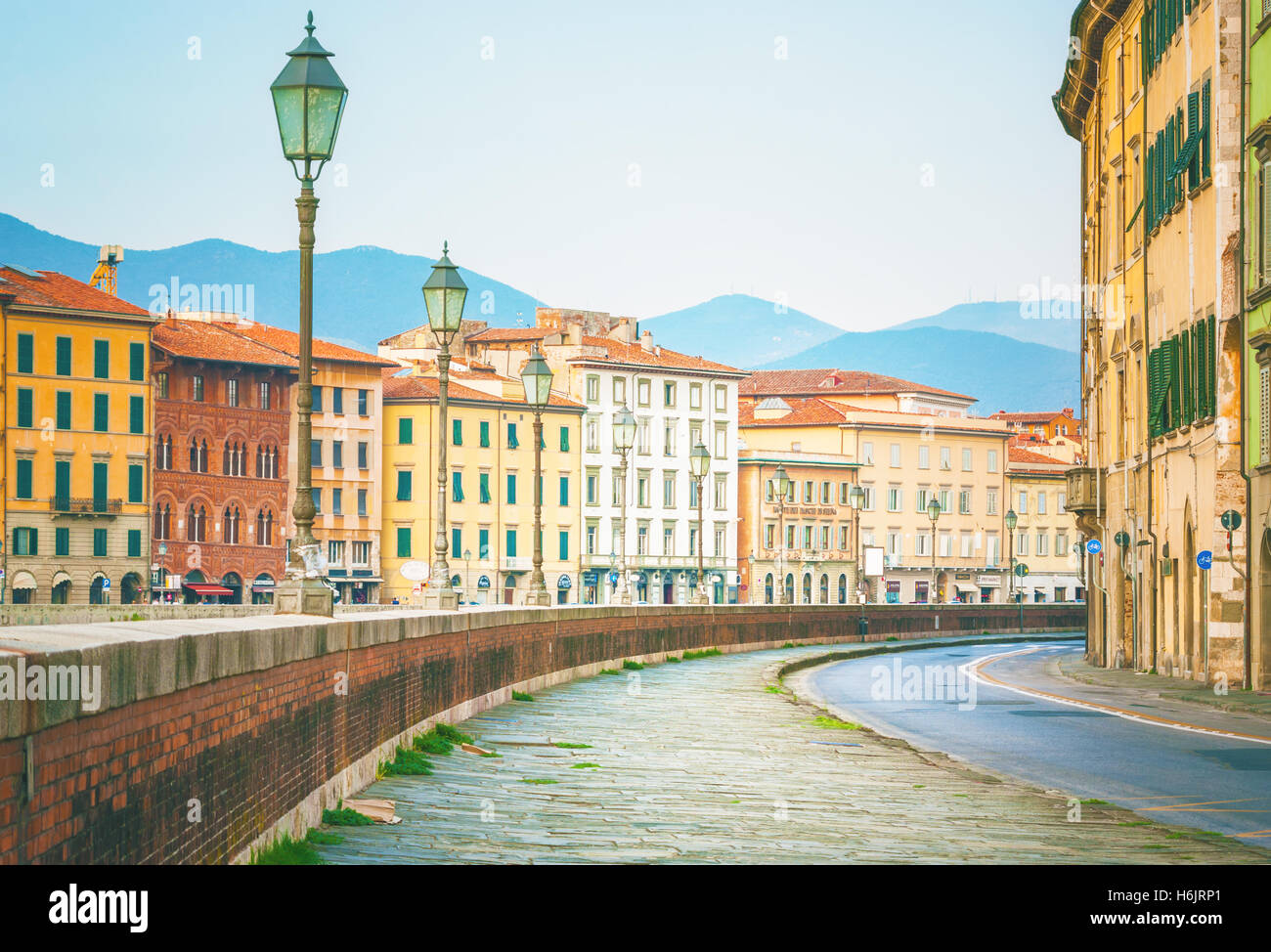 Street view in Pisa, Italia Foto Stock