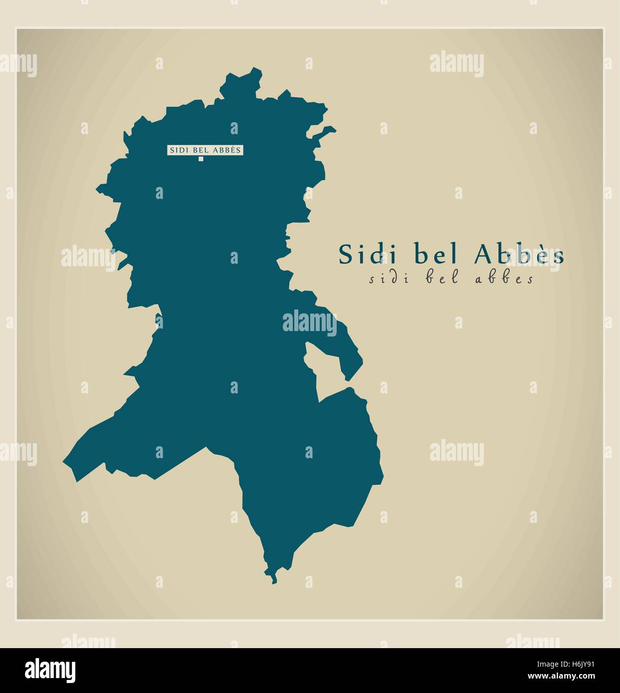 Mappa moderno - Sidi Bel Abbes DZ Illustrazione Vettoriale