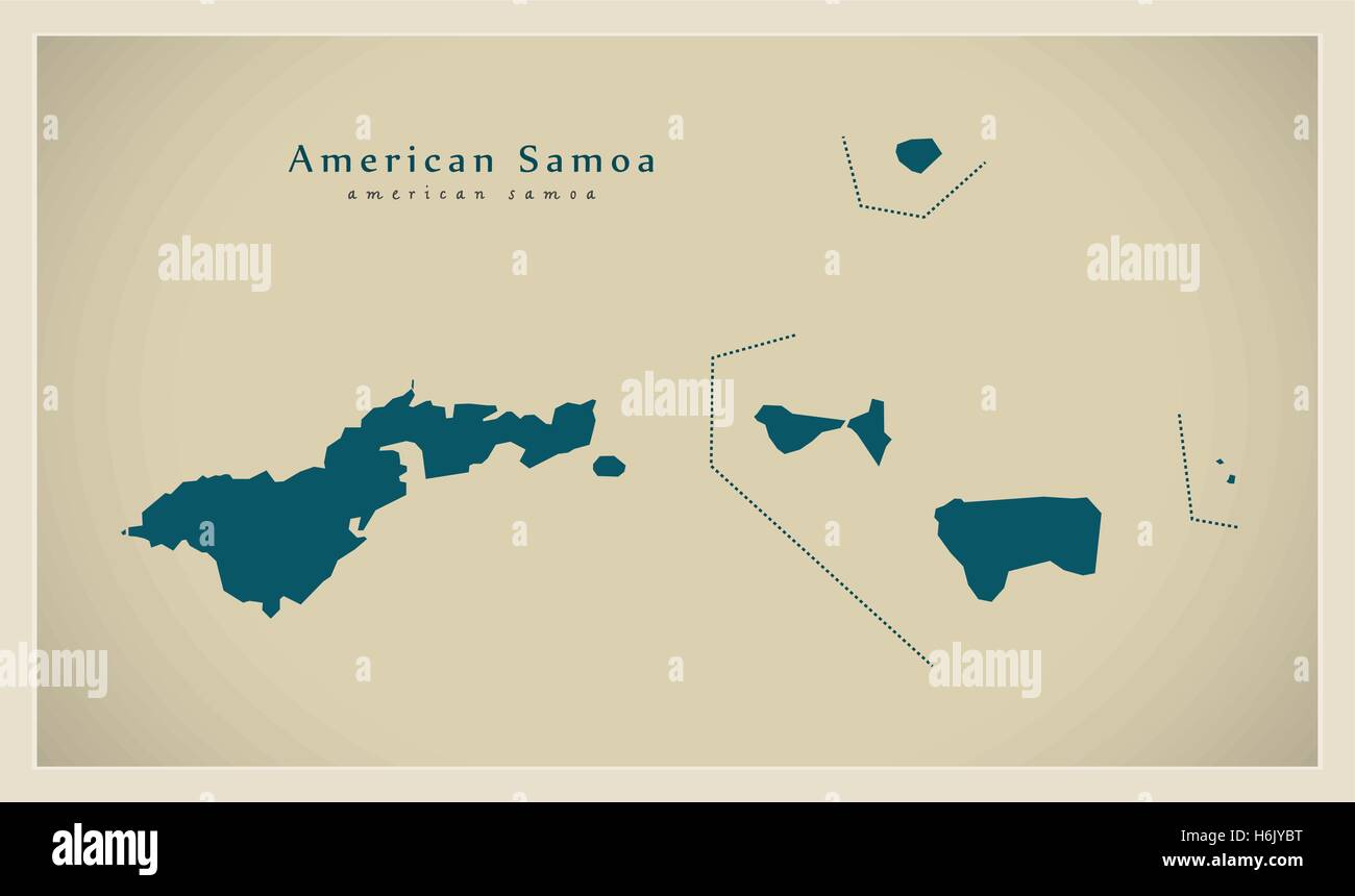 Mappa moderno - Samoa Americane come Illustrazione Vettoriale