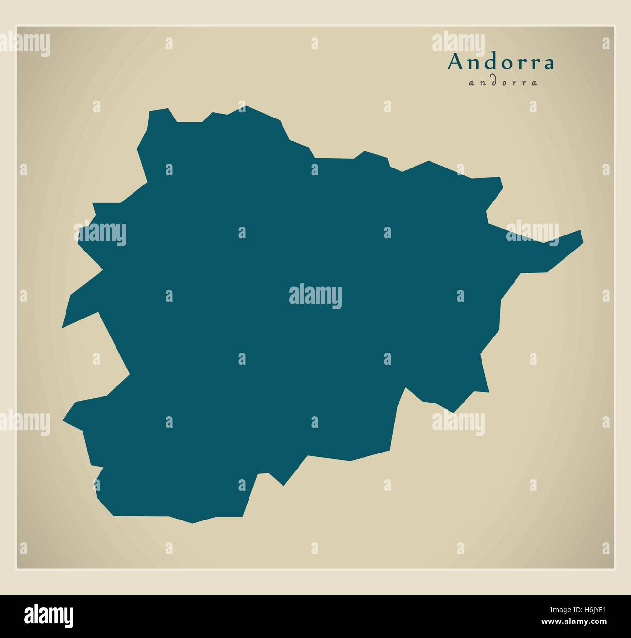 Mappa moderno - Andorra ANNUNCIO Illustrazione Vettoriale