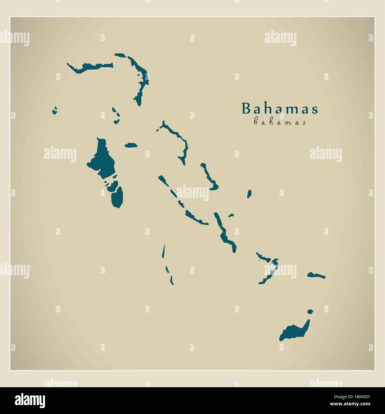 Mappa moderno - Bahamas BS Illustrazione Vettoriale