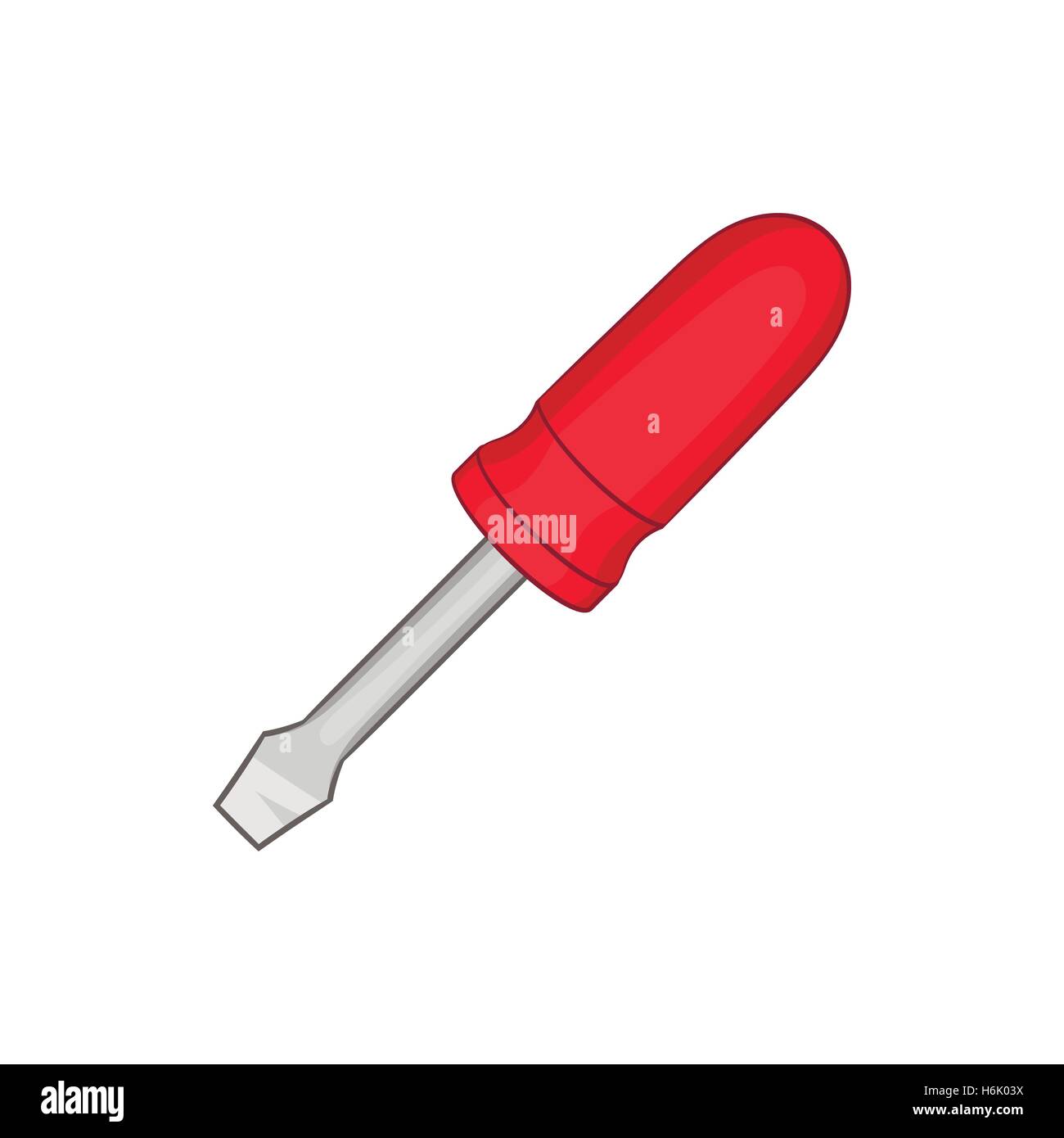 Meno icona raffigurante un cacciavite, stile cartoon Illustrazione Vettoriale