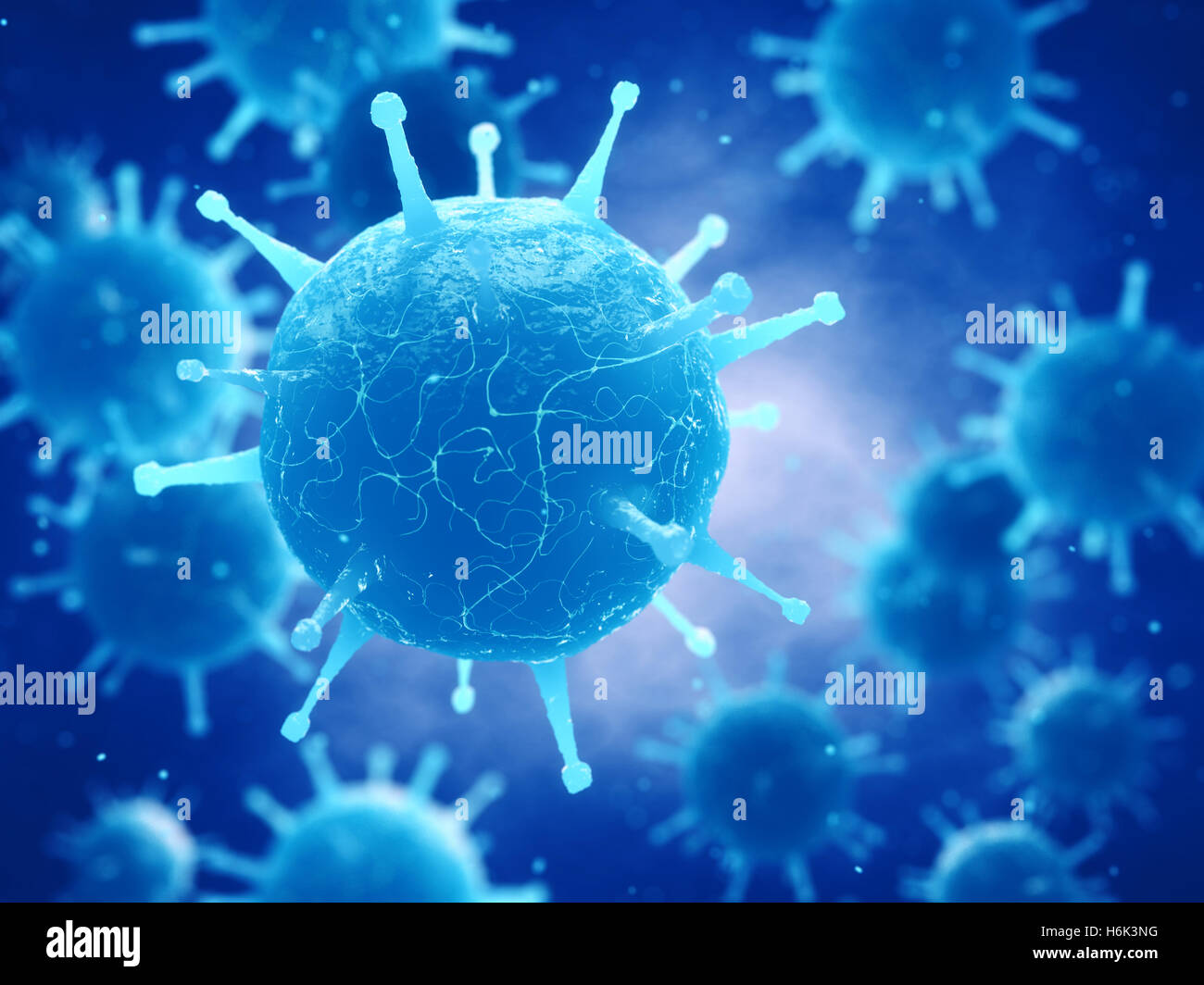 I virus in organismo infettato , malattia virale focolaio , focolaio Foto Stock