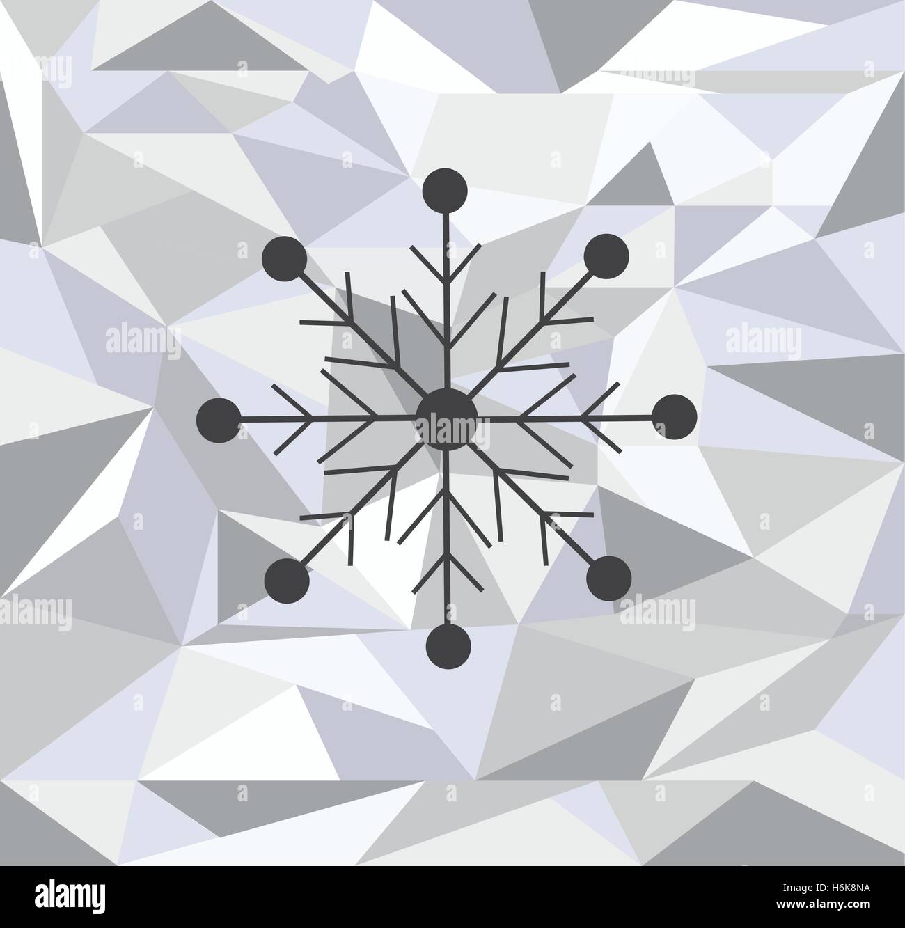 Illustrazione vettoriale di un fiocco di neve sul diamante sfondo geometrica Illustrazione Vettoriale