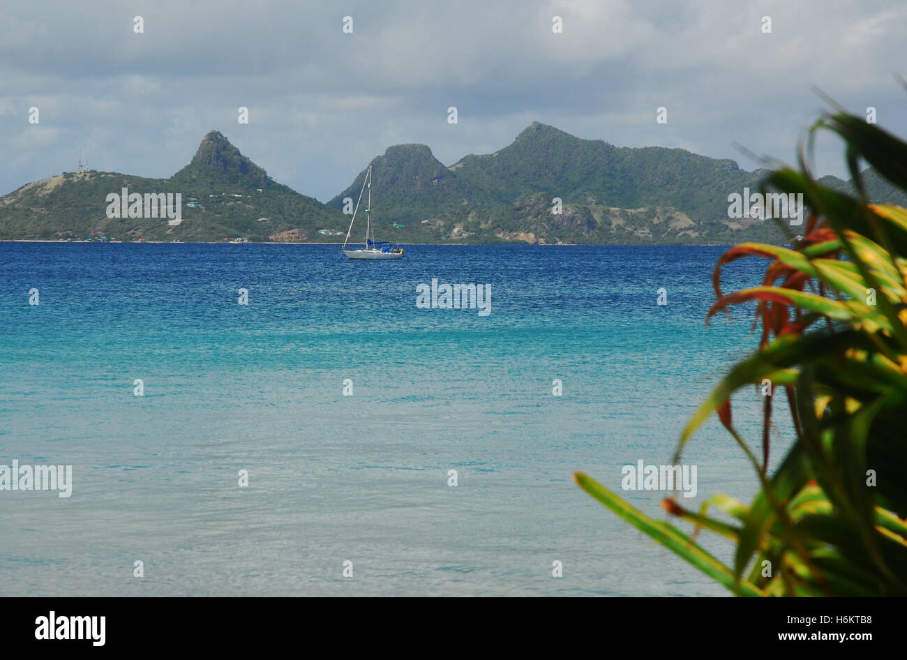 Caraibi, St Vincent e Grenadine, Union Island da Mayreau Foto Stock