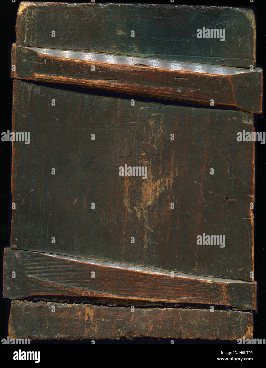 Il lato posteriore di una vecchia icona russa Foto Stock