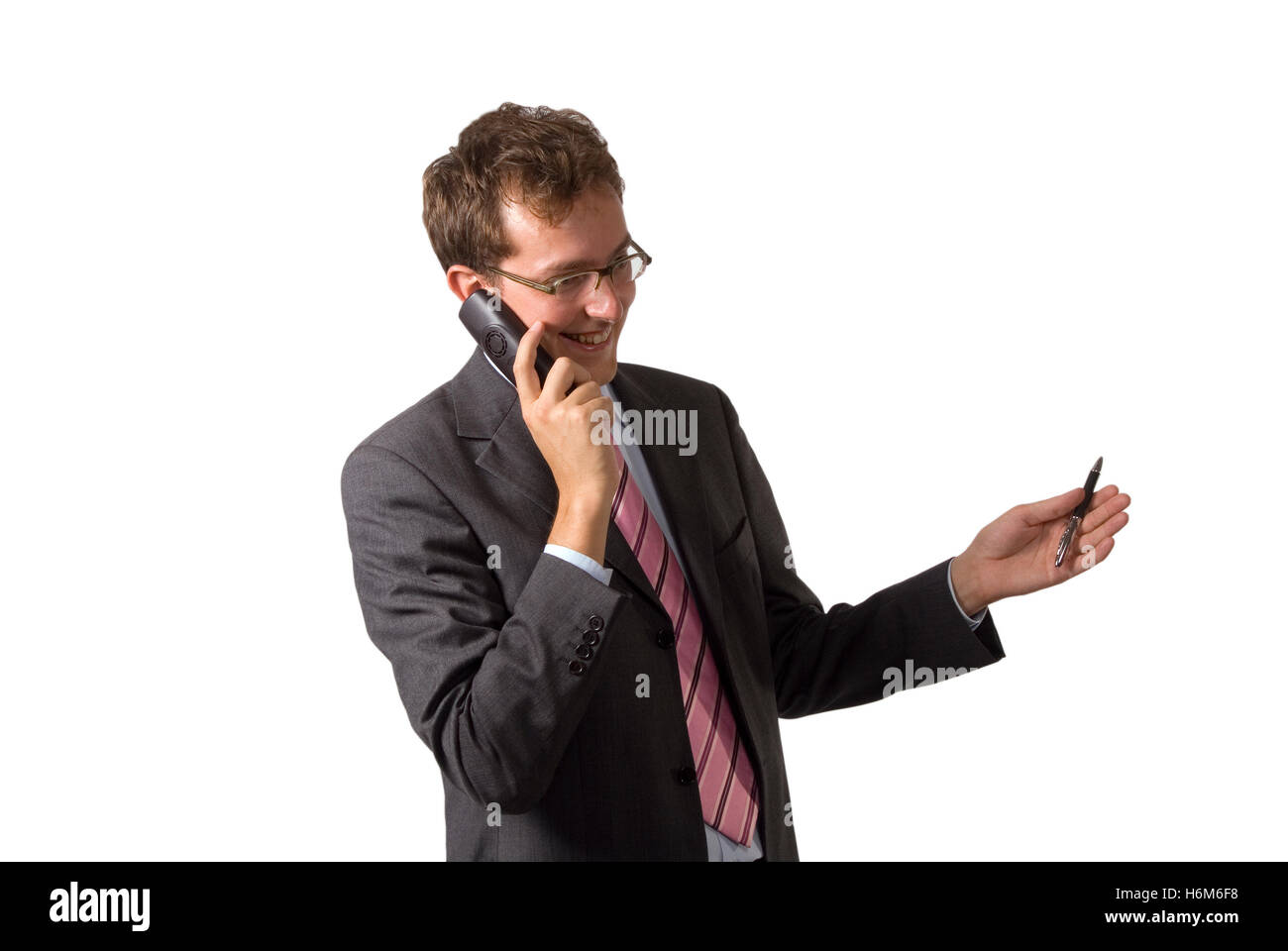 Imprenditore ha telefonato Foto Stock