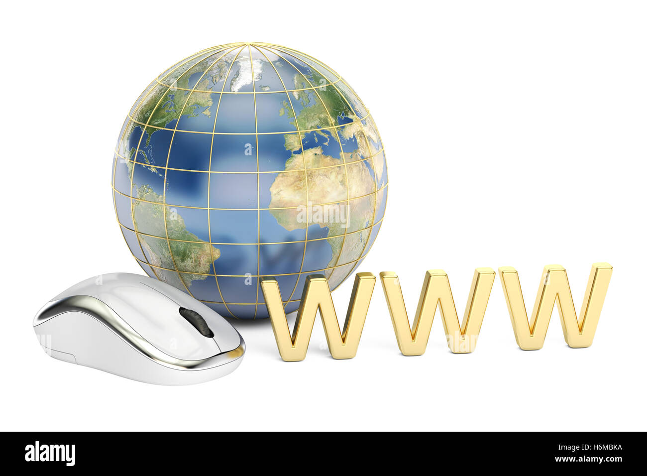 Concetto di Internet, rendering 3D isolati su sfondo bianco Foto Stock