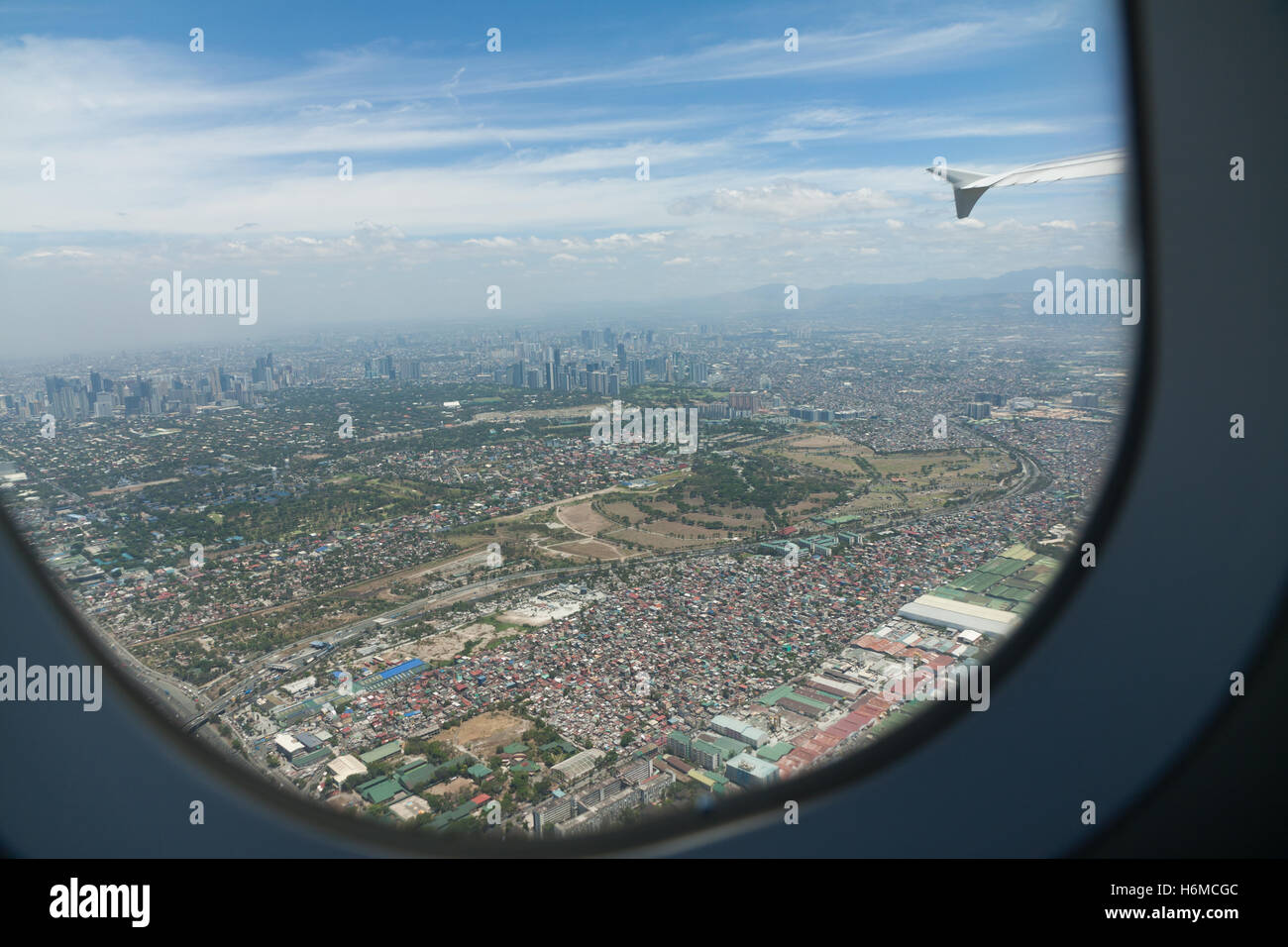Manila vista dall'aereo, Filippine Foto Stock