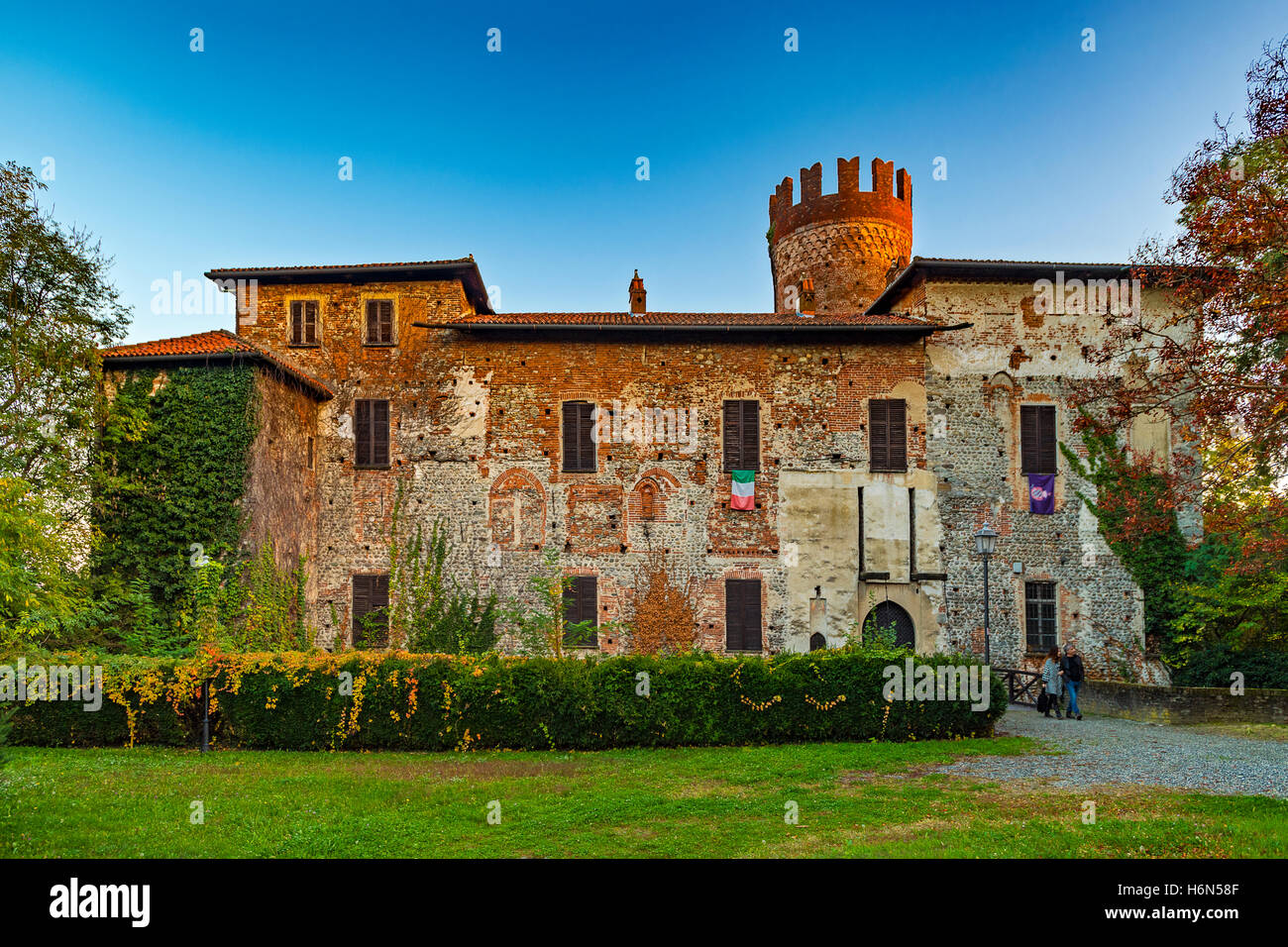 Italia Piemonte Canavese - Rivarolo Canavese - Castello Malgrà - parco del castello di Malgrà Foto Stock