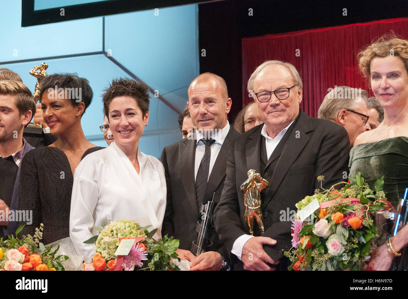 Dennenesch Zoude, Dunja Hayali, Heino Ferch, Klaus Maria Brandauer, Margarita Broich a Hessischer Film- und Kinopreis 2016 Foto Stock