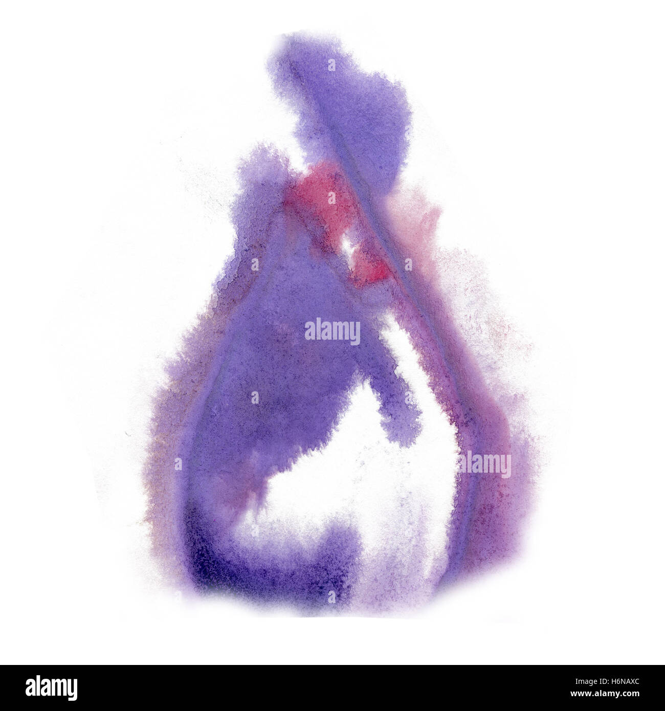 Spruzzi di vernice di colore acquerello di inchiostro rosso porpora corsa isolata splatter acquerello aquarel spazzola Foto Stock