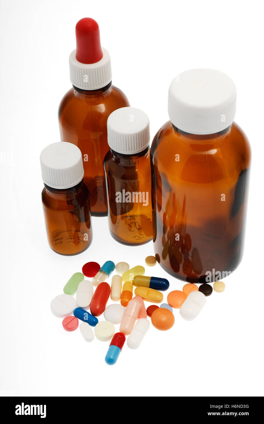 Diverse compresse,medicina Foto Stock