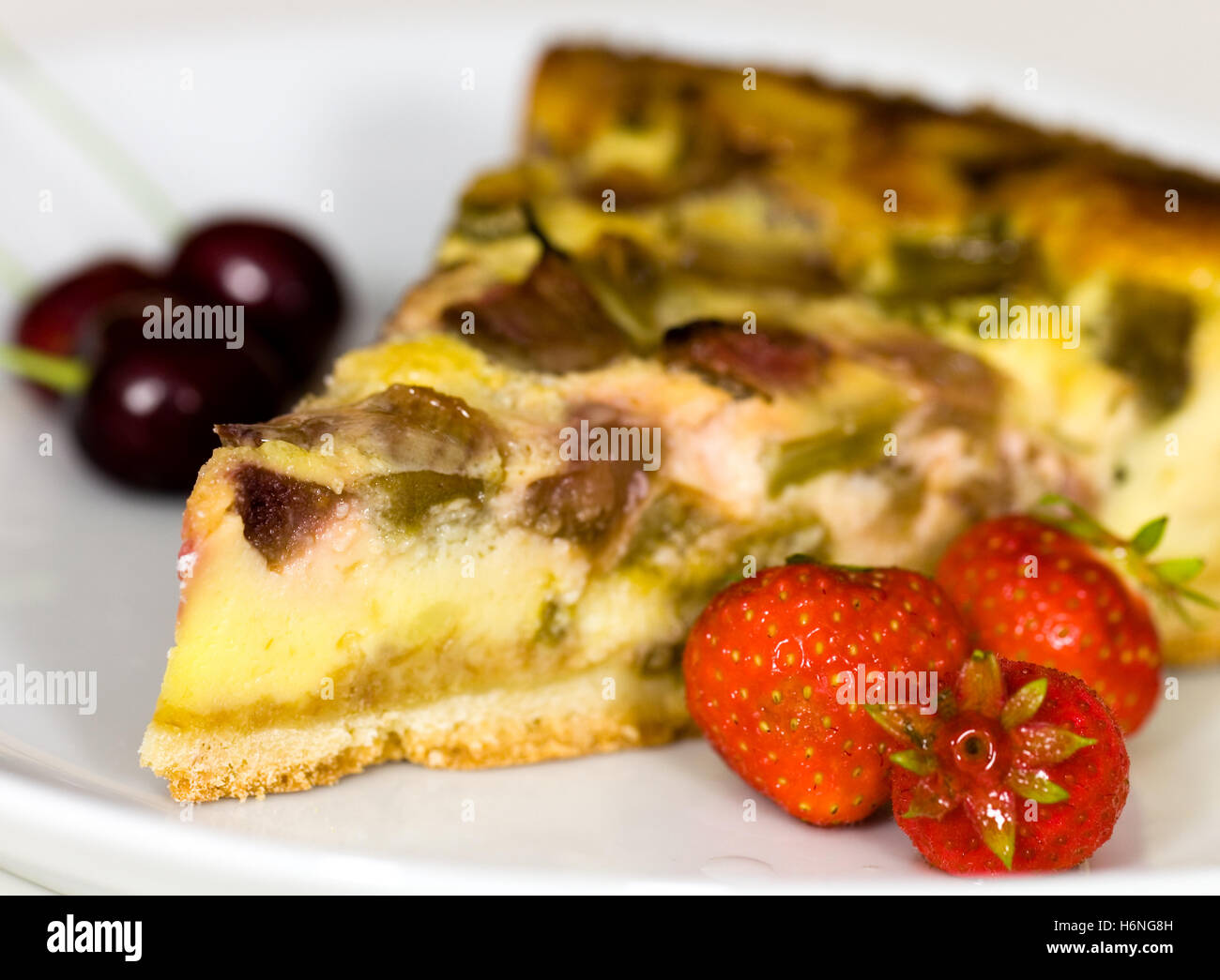 Torta dal rabarbaro,rheum rhabarbarum Foto Stock